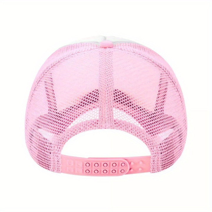 Gorra de Papá Anita Max Wynn - Snapback Ajustable, Gorra de Béisbol de Malla Transpirable con Visera Rosa y Diseño de Personaje de Dibujos Animados, Lavable a Máquina