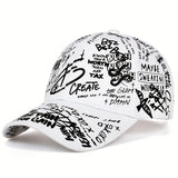 1Pza, Gorra De Béisbol De dibujo De Letras Para Hombres, Sombrero Casual Ajustable Al Aire Libre Con Protección Solar, ideal Para Viajes De Primavera Y Otoño Y Fiestas En La Playa