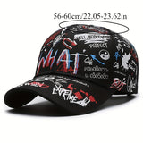 Conjunto de dos piezas, gorra de béisbol con sombra solar y diseño de grafiti para usar todo el año, deportes al aire libre, viajes, regalo