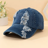 1pc Gorra de béisbol de mezclilla lavada, sombrero simple y versátil para papá, sombrero de protección solar, adecuado para mujeres