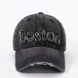 1 pieza, gorra de béisbol de Boston desgastada para mujer, gorra ajustable y ligera para papá con diseño bordado, para viajes y uso casual, gorra de uso casual | Gorra de estilo urbano | Gorra de poliéster