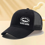 Gorra de béisbol ligera y transpirable para hombres Ecko Unltd - con silueta de oso blanco y logo, estilo gorra de camionero, gorra hip-hop para camping, fiestas, uso casual | Parte trasera de malla y frente estructurado, tela duradera no elástica, icónic