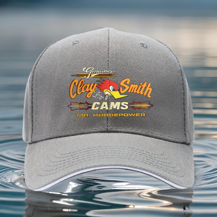 1 pieza de sombrero ajustable Clay Smith Cams Mr. Horsepower - Ligero, cómodo, elegante sombrero de béisbol negro con impresión de amarillo y naranja vibrante para hombres y mujeres, sombrero de exterior | Sombrero de béisbol de moda | Tela texturizada