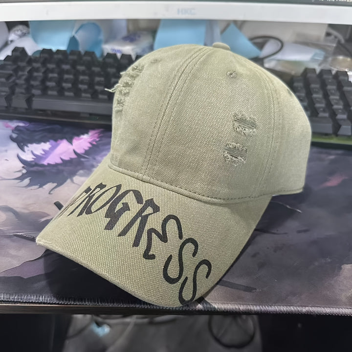 Gorra de Béisbol Unisex con Diseño Moderno y Estilo Pato, Letras Desgastadas para Verano