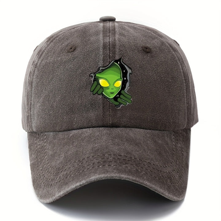 Gorra de Béisbol MAKEFGE con Diseño Alien para Hombres y Mujeres - Gorra Ajustable Snapback Trucker con Estampado Verde Vibrante, Diseño de 6 Paneles, Tela Duradera para Camping al Aire Libre, Uso Casual (/Beige/Rosa/Azul Verdoso). Tela Tejida
