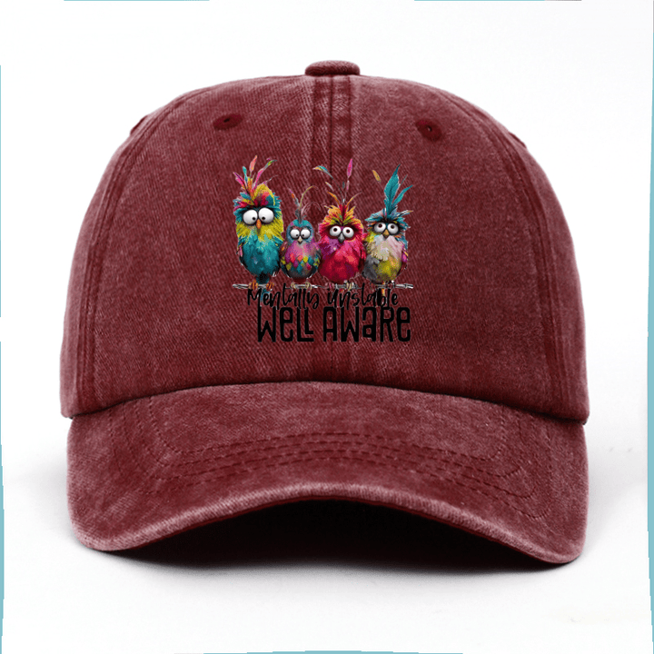 4 Gorras de Béisbol con Estampado Divertido de Pájaros, Gorras Casuales para Primavera/Verano