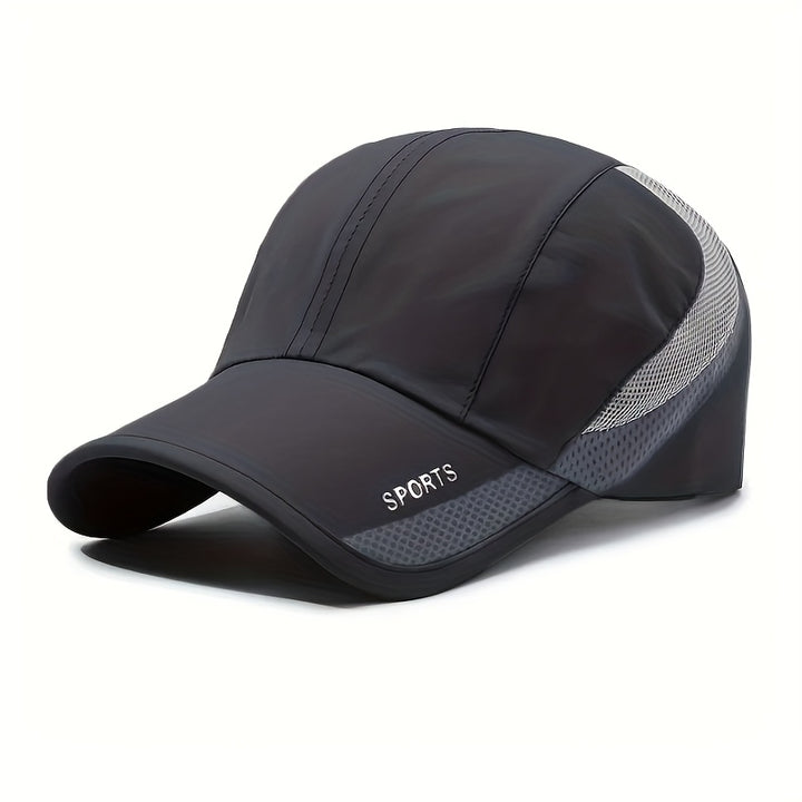 1 EDIKO Gorra Deportiva de Secado Rápido, Ajustable, Malla Transpirable en la Parte Trasera, Sombrero de Protección Solar para Actividades al Aire Libre, Camping y Senderismo - Azul Marino con Detalles Grises, Accesorios para Senderismo