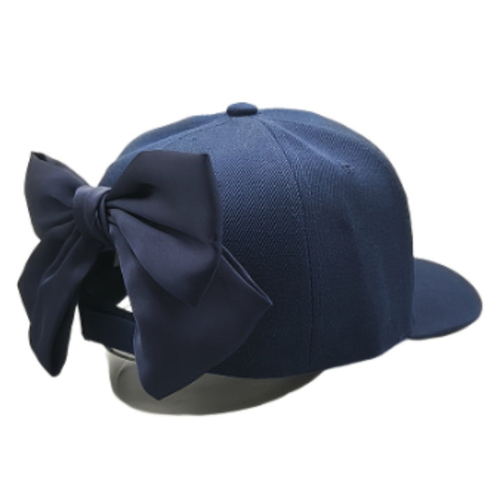 Gorra de Béisbol Ajustable Negra con Gran Lazo - Sombrero de Ala Ancha para el Sol, Ribete Blanco y Visera Curva para Exteriores, Casual, Viajes - Gorra Clásica de Papá (Duradera, Talla Única)