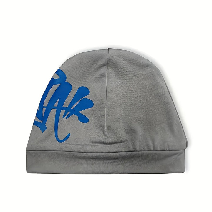 1 Gorro Retro Street Hip-Hop - Estampado de Letras Rojas Abstractas, Ajuste Elástico, Ligero y Lavable a Máquina, Accesorio Unisex para Hombres y Mujeres en Primavera/Verano