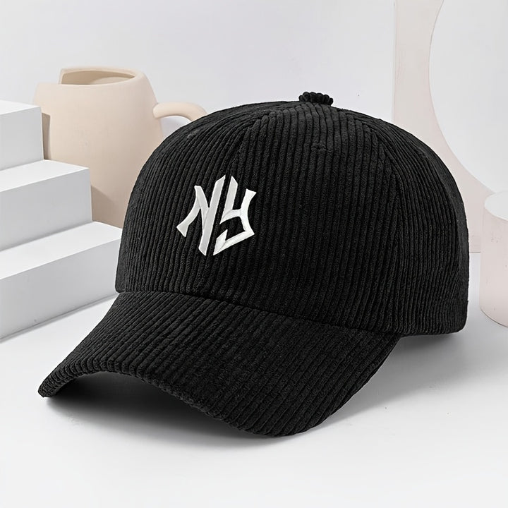 Gorra de Pana Bordada con Letras NY Unisex, Gorro Grueso y Suave para Mujer Moda Primavera-Otoño Hombres y Damas, Beanie Casual Cálido al Aire Libre Estilo Urbano Hip-Hop Talla Ajustable