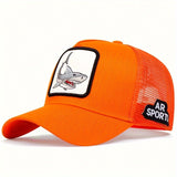 Gorra de camionero bordada con delfines para hombre - Ajustable, transpirable y ligera para actividades al aire libre