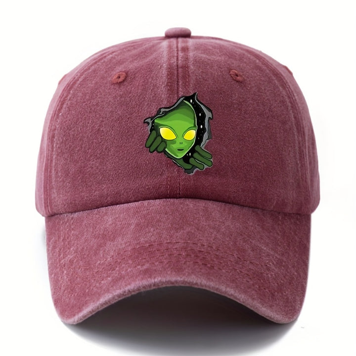 Gorra de Béisbol MAKEFGE con Diseño Alien para Hombres y Mujeres - Gorra Ajustable Snapback Trucker con Estampado Verde Vibrante, Diseño de 6 Paneles, Tela Duradera para Camping al Aire Libre, Uso Casual (/Beige/Rosa/Azul Verdoso). Tela Tejida