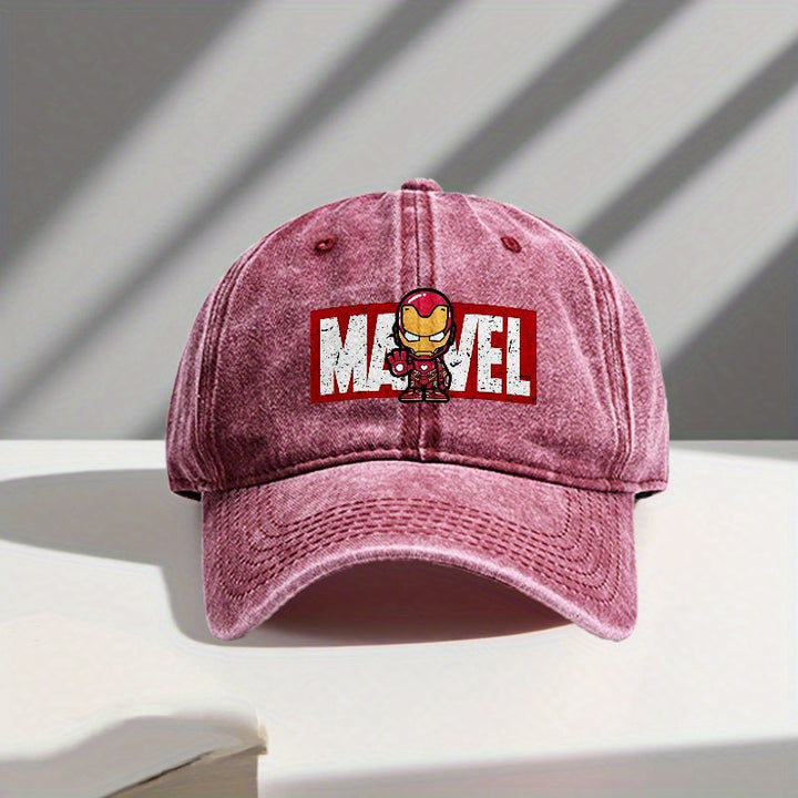 1pc Gorra de Béisbol Oficial de MARVEL con Logo de Iron Man y Diseño de Traje Rojo/Dorado para Hombres y Mujeres - Gorra Ajustable de Protección Solar con Emblema Icónico de Superhéroe, Ideal para Fans de Marvel, Fiestas y Actividades al Aire Libre
