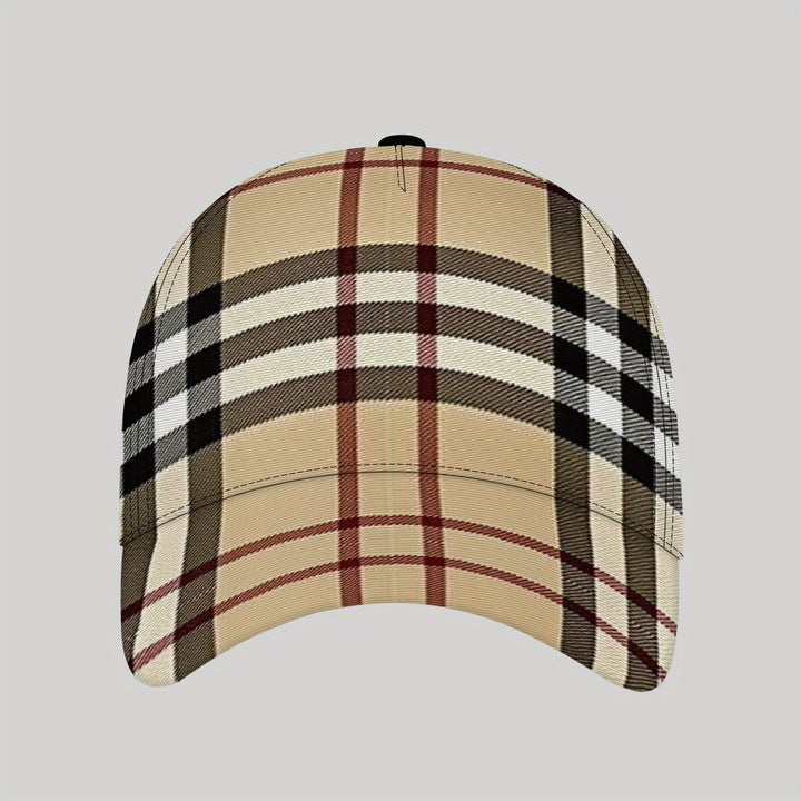 Gorra de béisbol de cuadros divertidos HZLULY - Ajustable, transpirable, de poliéster, ideal para hombres y mujeres, perfecta para la playa y actividades al aire libre, accesorios para la playa | Gorra de cuadros divertidos | Material transpirable
