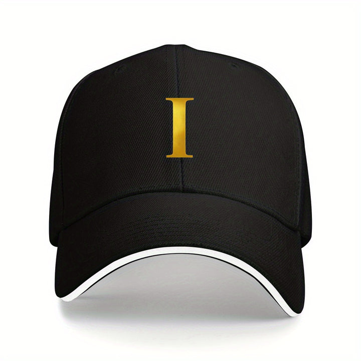 Gorra de béisbol ajustable para hombre y mujer - Ligera y transpirable, estampado de letras doradas, perfecta para deportes al aire libre y uso casual, regalo ideal para todas las estaciones