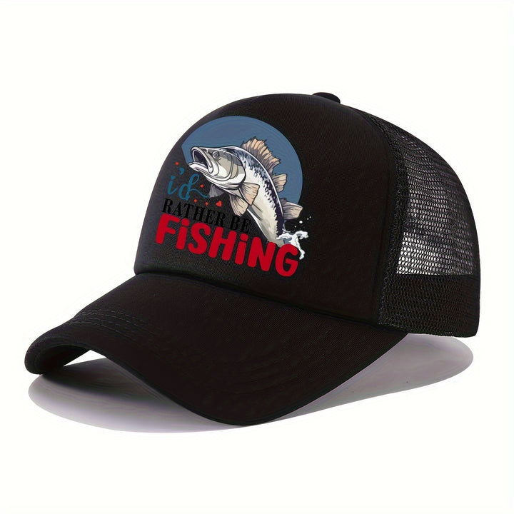 Gorra de Camionero de Malla Transpirable con Diseño de Pez Amoroso - Gorra de Béisbol Casual en Negro, Rojo y Azul para Pesca, Golf y Actividades al Aire Libre, Gorra de Pesca