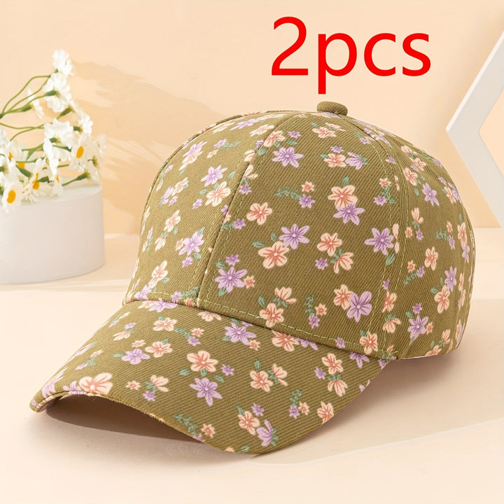 Pack de 2 Gorras Trucker Ajustables para Mujer con Estampado Cepillado, Moda y Viaje al Aire Libre