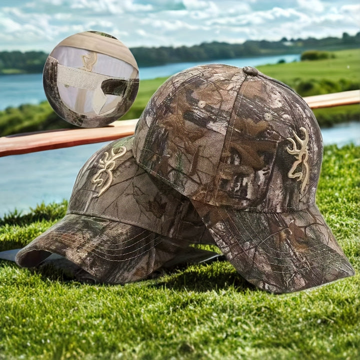 Gorra unisex tie-dye con diseño de camuflaje bordado en 3D, ajustable con cierre de presión, parte trasera de malla transpirable, protección solar para actividades al aire libre, gorra deportiva casual para hombres y mujeres, accesorio duradero
