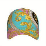 1pc Gorra Snapback de Fantasía Barroca 2D - Gorra Ligera de Poliéster con Diseño Vibrante de Cuerpo Completo, Ideal para Deportes, Running y Streetwear