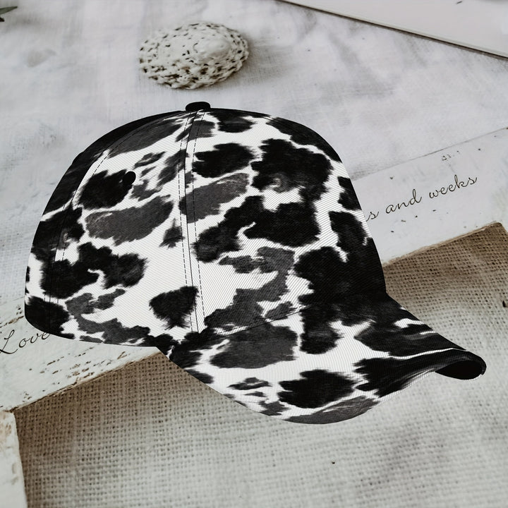Gorra de Béisbol con Estampado de Vaca Ajustable y Ligera Transpirable para Deportes y Actividades al Aire Libre, Estilo Glamuroso para Todas las Estaciones, Regalo Ideal para Vacaciones