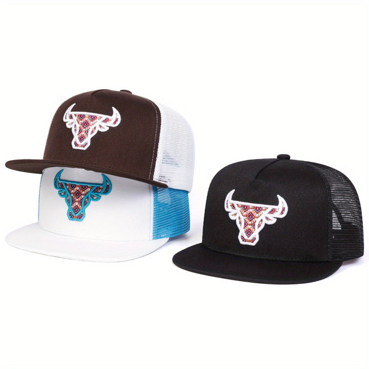 Gorra de béisbol con cabeza de vaca para hombre - ajustable, ligera y transpirable, ideal para salidas de primavera y otoño, vacaciones en la playa y uso casual, accesorio casual para la cabeza | Cabeza de vaca elegante | Gorra ajustable