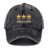 1 Gorra de béisbol estampada de Argentina - Gorra ajustable con cierre a presión y emblema del equipo nacional de Argentina (1978, 1986, 2010), Gorra de béisbol transpirable para hombres y mujeres, Gorra ligera deportiva e casual para fans del fútbol, par