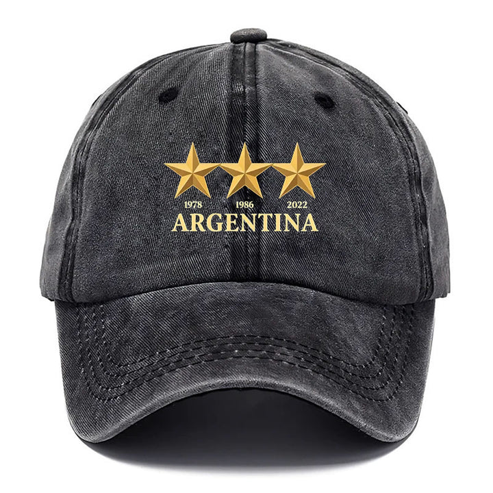 1 Gorra de béisbol estampada de Argentina - Gorra ajustable con cierre a presión y emblema del equipo nacional de Argentina (1978, 1986, 2010), Gorra de béisbol transpirable para hombres y mujeres, Gorra ligera deportiva e casual para fans del fútbol, par