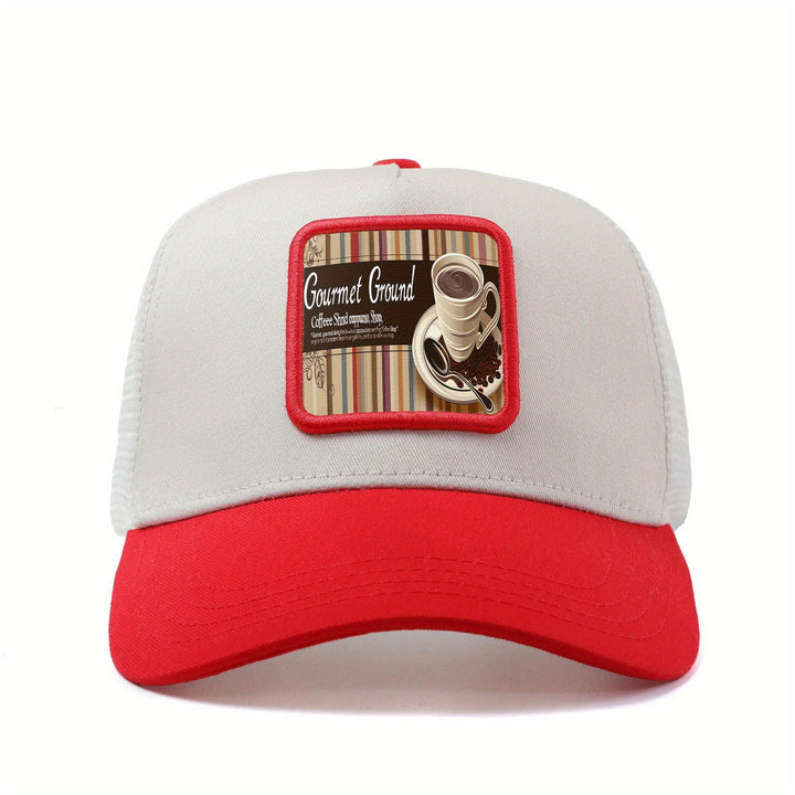 Gorra de béisbol unisex con malla trasera, gorra ajustable estilo camionero con diseño de café y frijoles, gorra de verano transpirable para exteriores, estampado hip hop anime