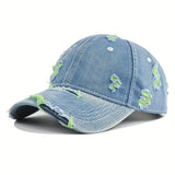 Gorra De Béisbol Creativa Personalizada De Mezclilla Desgastada Retro Desgarrada, De Moda, Para Mujeres Y Hombres