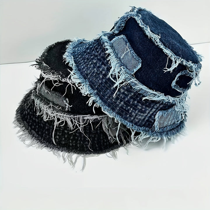 Gorro de pescador desgastado para hombre con ala ancha, sombrero urbano hip-hop para actividades al aire libre, vacaciones en la playa y uso casual, accesorio de moda callejera, lavable a mano en poliéster, gorra resistente