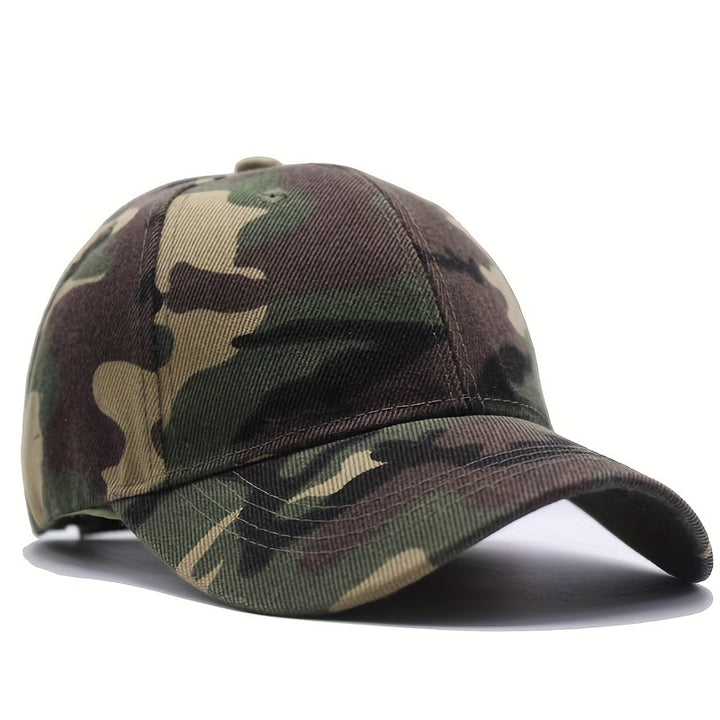 1 gorra de béisbol con estampado de camuflaje para mujer, 100% poliéster, sombrero de moda ligero, ajuste inelástico ajustable, artesanía tejida, gorra deportiva informal para exteriores sin instrucciones de cuidado de lavado
