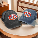 SXM002 Gorra de béisbol transpirable con rejilla ajustable, poliéster, tejido de punto, ajustada, cierre de palanca, lavable a máquina, para todas las estaciones, con patrón @1116@-stp para hombres y mujeres