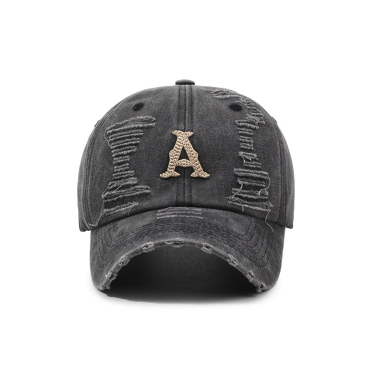 Gorra de béisbol para hombre y mujer con una letra A y diseño en línea - Tela transpirable, ala estructurada, sombrero para exteriores para todas las estaciones para deportes, ropa casual, accesorio deportivo, sombrero elegante, sombrero duradero, sombrer