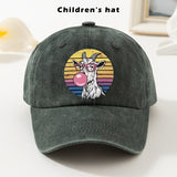 Gorra de béisbol para niños - Gorra ajustable con gráfico de cabra, borde suave y ligero para niños y niñas, ropa diaria y navideña - Gorra de béisbol fácil de limpiar para bebés, adolescentes, niños - Fiesta de cumpleaños, escuela, parque - Negro, ropa d