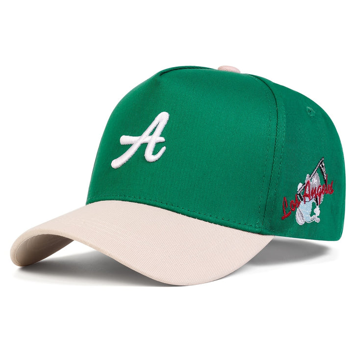 Una gorra de béisbol de cinco paneles con diseño de hoz para hombre, perfecta para la moda al aire libre. Es ajustable e ideal para usar en ocasiones informales durante los viajes de primavera y otoño, vacaciones o salidas a la playa.