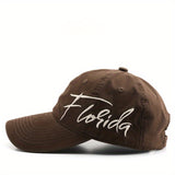 Gorra Unisex de Primavera/Otoño con Bordado Retro y Visera Curva, Gorros Baseball para Mujer al Aire Libre