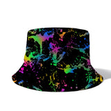 Gorra de cubeta unisex de estilo funky de paquete único, tejido de poliéster 100% no elástico, con estampado de galaxia, lavable a mano