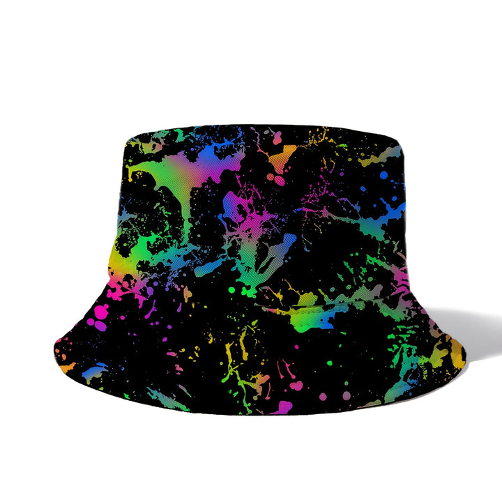 Gorra de cubeta unisex de estilo funky de paquete único, tejido de poliéster 100% no elástico, con estampado de galaxia, lavable a mano