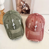 Gorra de Béisbol Estilo Callejero Americano Lavado Desgastada Unisex con Bordado 3D y Cierre Snapback