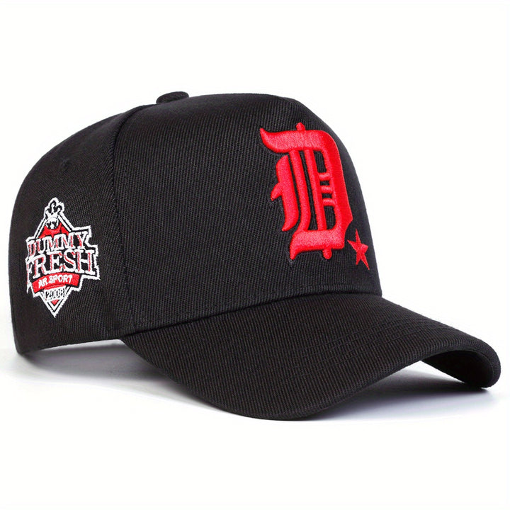 Gorra de béisbol para hombre con letras bordadas, ajustable, ligera de poliéster, ideal para viajes al aire libre, fiestas en la playa y uso casual (negro/blanco), sombrero de playa