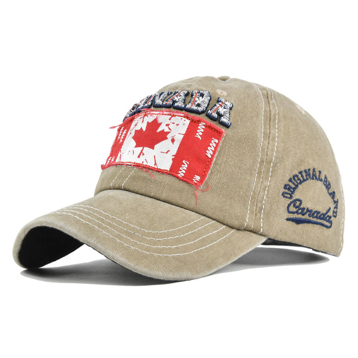 Gorra de Béisbol Bordada con Bandera Canadiense y Parche Perforado - Ajustable con Snapback, Ideal para Streetwear, Trajes de Navidad y Cultura Canadiense (Diseño Bordado)
