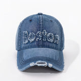 1 pieza, gorra de béisbol de Boston desgastada para mujer, gorra ajustable y ligera para papá con diseño bordado, para viajes y uso casual, gorra de uso casual | Gorra de estilo urbano | Gorra de poliéster