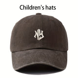Gorra de béisbol para niños: Sombrero de protección solar bordado con dibujos animados, ajustable, adecuado para actividades al aire libre como acampar, hacer senderismo y pescar
