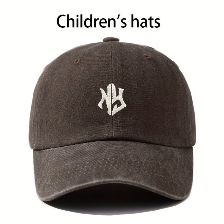 Gorra de béisbol para niños: Sombrero de protección solar bordado con dibujos animados, ajustable, adecuado para actividades al aire libre como acampar, hacer senderismo y pescar