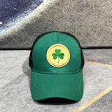 1pc Día de San Patricio Trébol Respirable Gorra de Béisbol de Malla, Gorra Trucker Ajustable Unisex, Sombrero de Moda Ligero para Uso Casual, Deportes al Aire Libre, Regalo de Día Festivo - Acrílico 100%, Recubierto de PVC, No Elástico