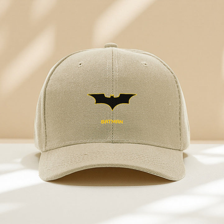 1pc Gorra Unisex de Poliéster con Estampado DC Bat, Ajustable Snapback para Protección Solar, Deportes al Aire Libre y Uso Casual, Lavable a Máquina, Regalo de Cumpleaños/Navidad/Día Festivo, Diseño Animado, Accesorio Duradero