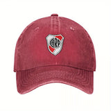 1pc Gorra de Béisbol River Plate - Escudo Oficial (TPW), Panel Frontal Estructurado y Visera Curva - Sombrero Deportivo Unisex para , Conducir o Uso Casual - con Rayas Rojas y Blancas - Artículo Para Fanáticos del  Río Grande - Diseño Facilito de Limpiar