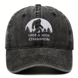 Gorra de béisbol curvada estilo hippie, bordada con el campeón de las escondidas, gorra de camionero de algodón desgastado, gorra snapback para deportes casuales al aire libre