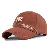Gorra de Béisbol Estilo Retro con Logo RR Bordado y Visera de Parches, Gorra Ajustable Snapback para Trajes de Navidad, Fiestas y Uso Diario (No Elástica)