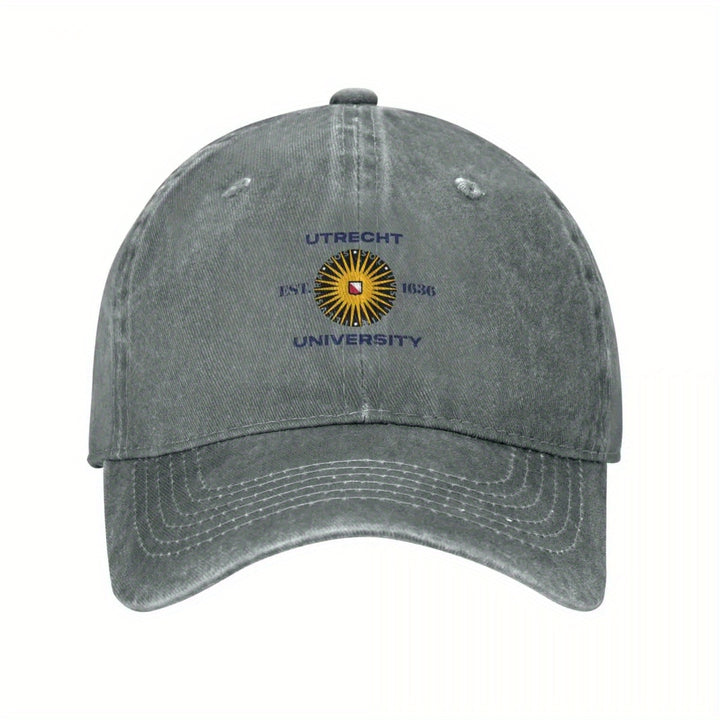 Gorra de béisbol de la Universidad de Utrecht - Negra con bordado dorado, sombrero de lujo para hombres y mujeres, diseño elegante con motivos de sol, perfecto para deportes o uso casual, gorra de béisbol.